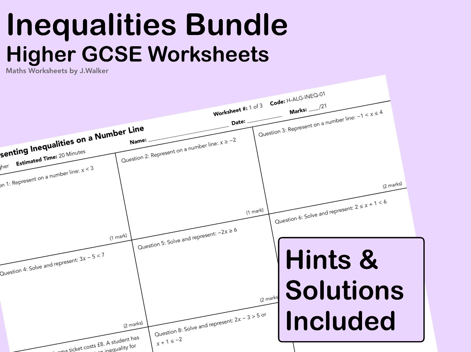 GCSE Maths: Inequalities Bundle - Higher Tier