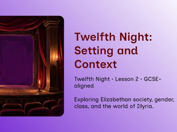 Twelfth Night – Lesson 2: Elizabethan Society, Gender & Illyria