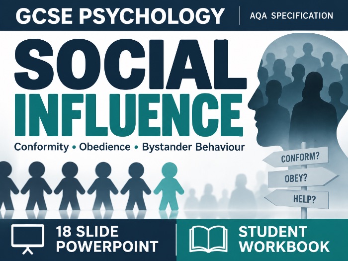 GCSE Psychology Social Influence Complete Lesson and PowerPoint + Student Workbook