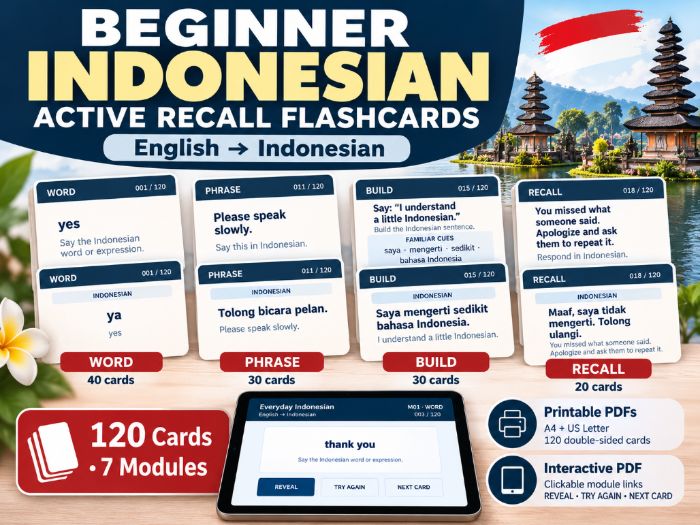 Indonesian Active Recall Flashcards