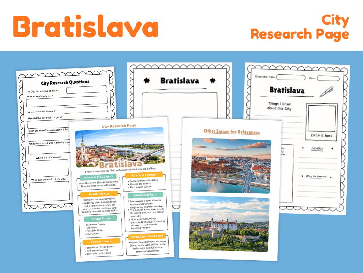Bratislava City Research Project | Slovakia Geography Worksheets