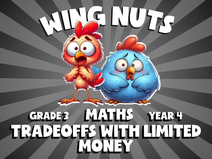 Tradeoffs with Limited Money WING NUTS Maths Game | No-Prep Year 4 Review Activity