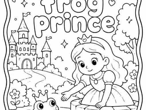 The Frog Prince Colouring Page- Brothers Grimm Fairytale