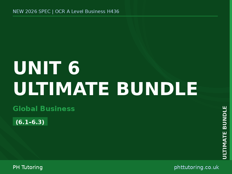 NEW 2026 OCR A Level Business H436 – Unit 6 – ULTIMATE BUNDLE (6.1–6.3)