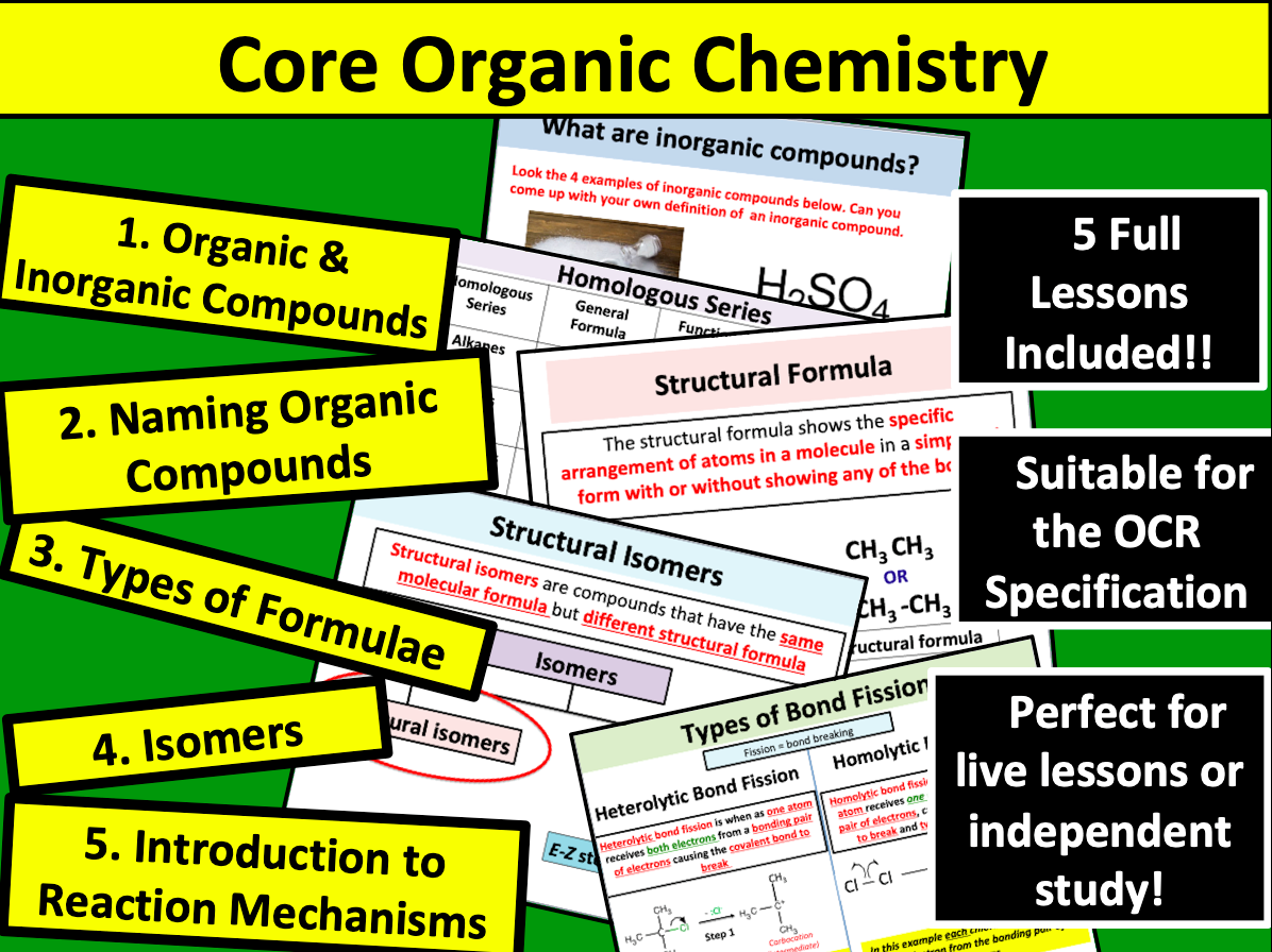 AS Chemistry Core Organic Chemistry (OCR) Teaching Resources