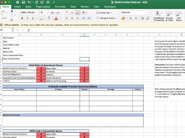 SEN Initial SENCO Referral Forms