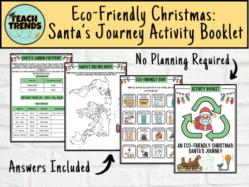Eco-Friendly Christmas: Santa's Journey Activity Booklet