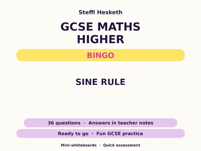 Sine Rule GCSE Maths Higher Bingo
