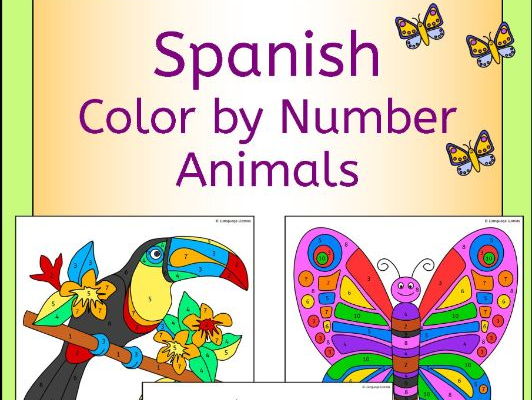 Spanish Color by Number Animal Pictures