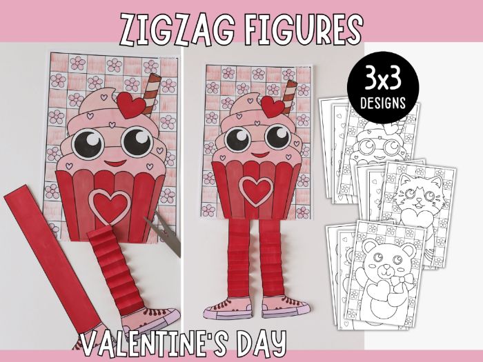 Zigzag Figures - Valentine’s Day Craft for Kids