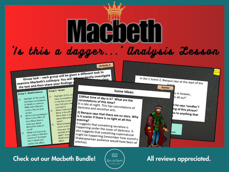 Macbeth Act 2, Scene 1 Soliloquy Lesson