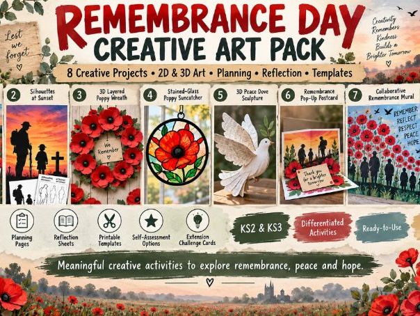 Remembrance Day Art Activities KS2 KS3 | 8 Creative Projects