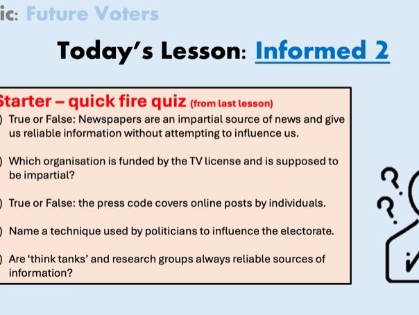 Future Voters - being informed - lesson 2