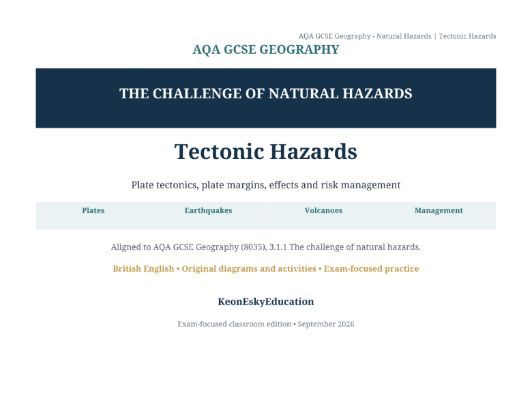 AQA GCSE Geography – The Challenge of Natural Hazards: Tectonic Hazards Revision & Exam Practice