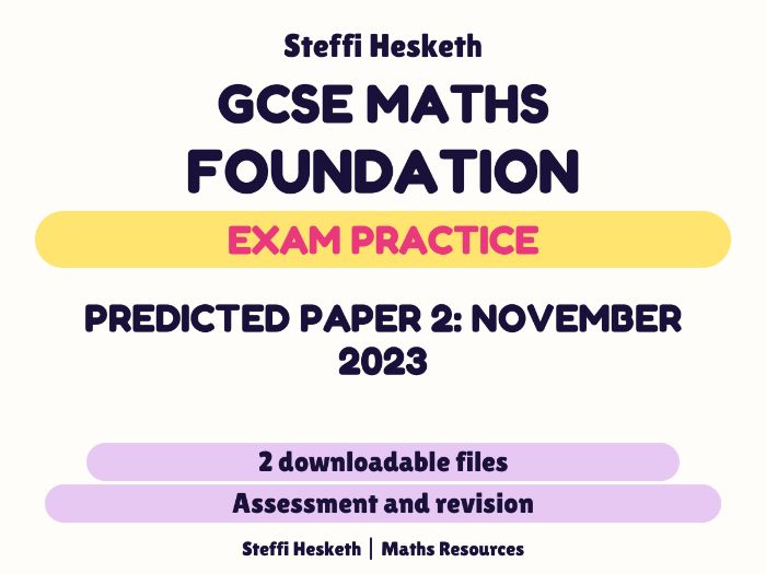 Maths Predicted Paper 2 November 2023 Foundation Edexcel