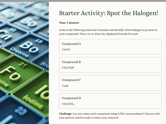AS Level Chemistry - Unit 15.1 Halogenoalkanes