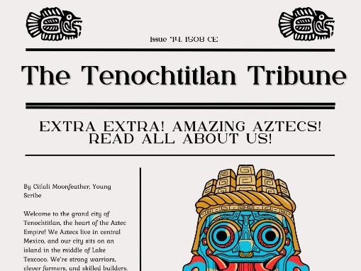 Aztecs Newspaper- 6 Reading Comprehensions