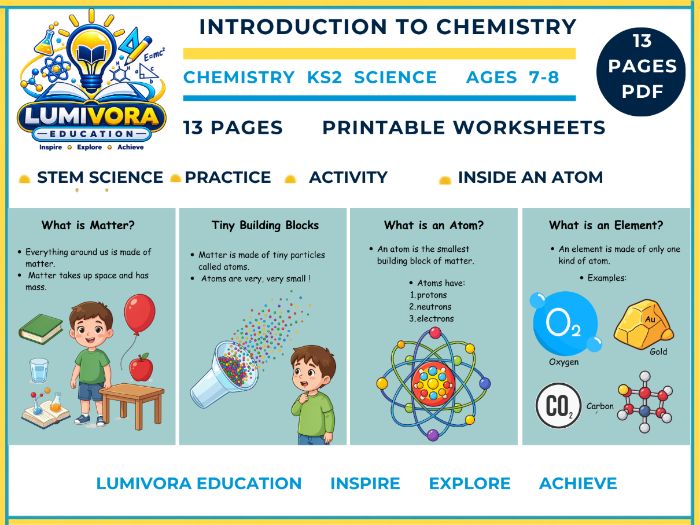 Atoms and Molecules for Kids | Introduction to Chemistry STEM Activity Book (Ages 7–11, KS2)