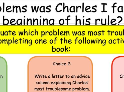 11. Problems of Charles I - The Tudors - KS3 History Lesson Plan