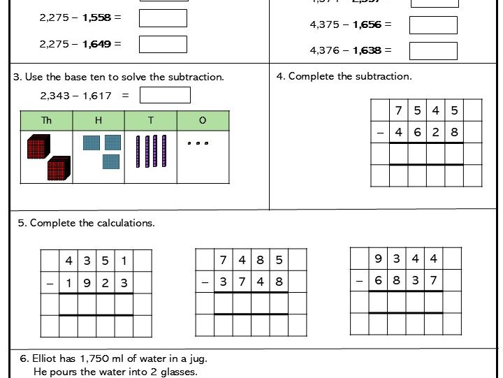 Subtraction with two exchanges Core