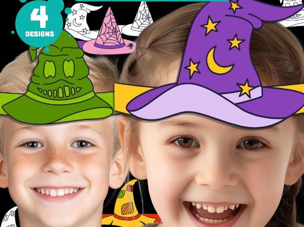 Witch Hat Headband & Crown Craft, Printable Halloween Craft for Kids