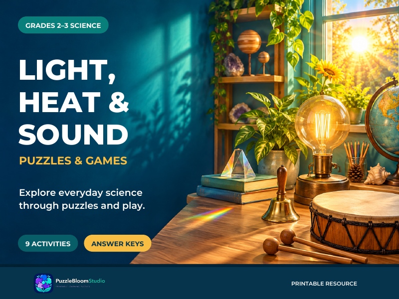 Light, Heat & Sound Puzzles & Games | Grades 2–3