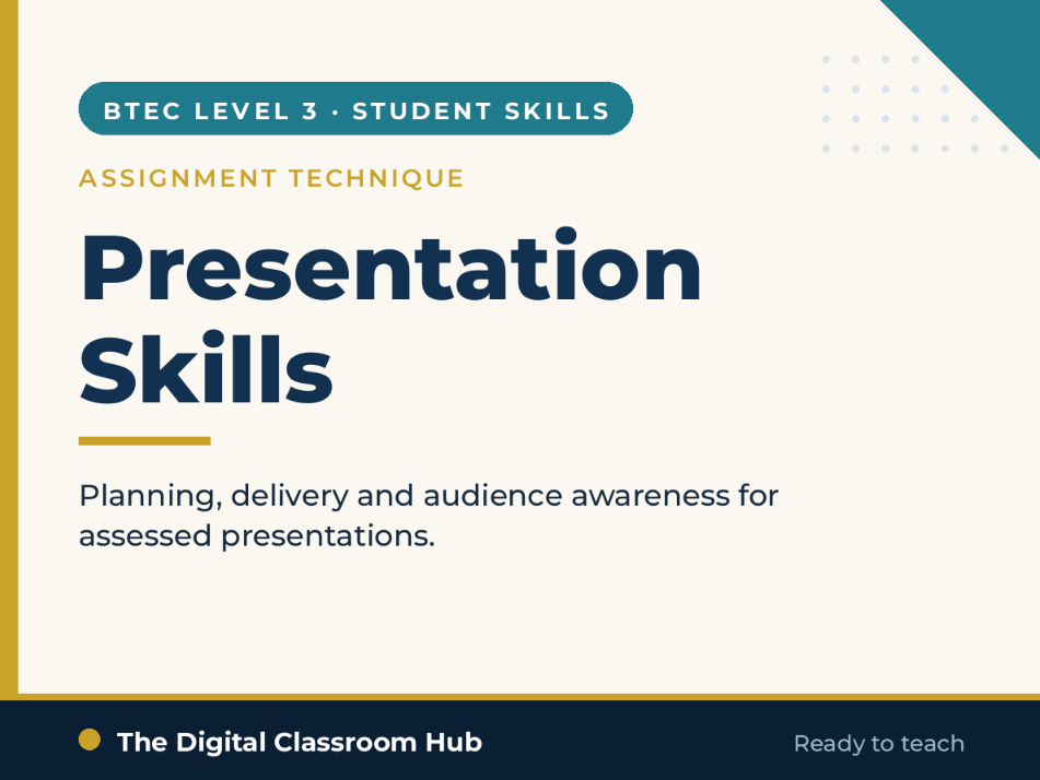 Presentation Skills - BTEC L3 Student Skill Development
