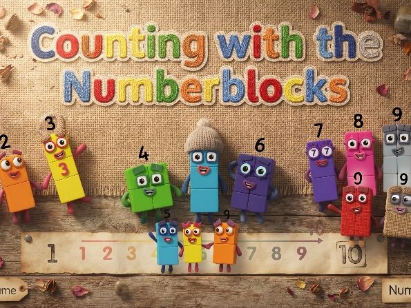 Counting with the Numberblocks: EYFS Nursery & Reception Math Posters & Presentation Bundle