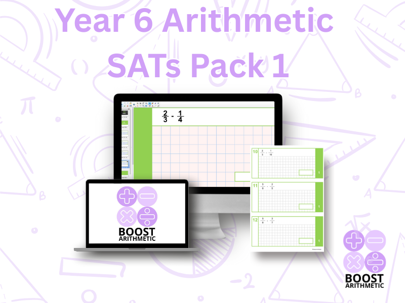 Year 6 Arithmetic SATs Preparation Pack 1 (12 Lessons with Answers)