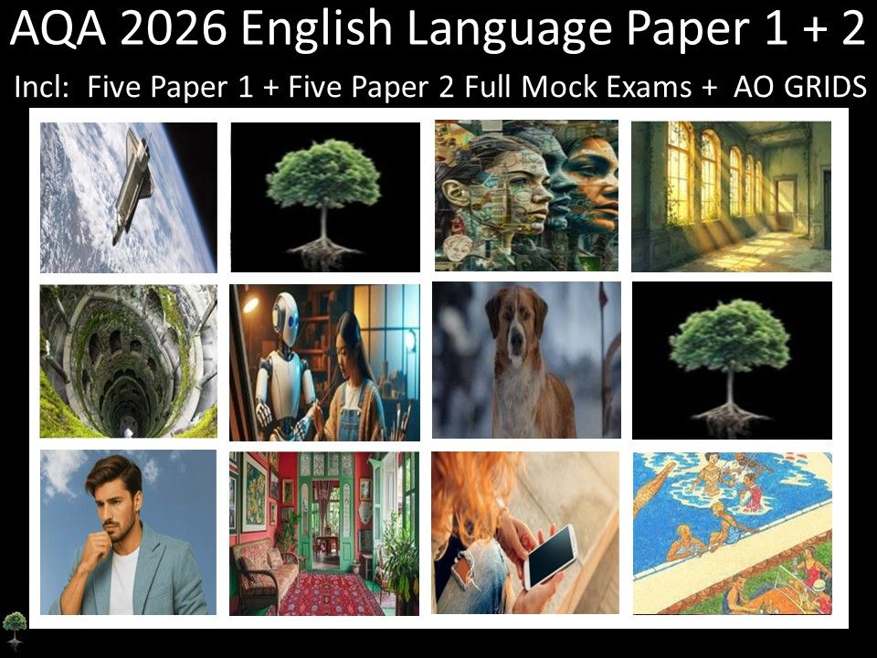 Ten AQA 2026 English Language Paper 1 + 2 Mocks | AO GRIDS