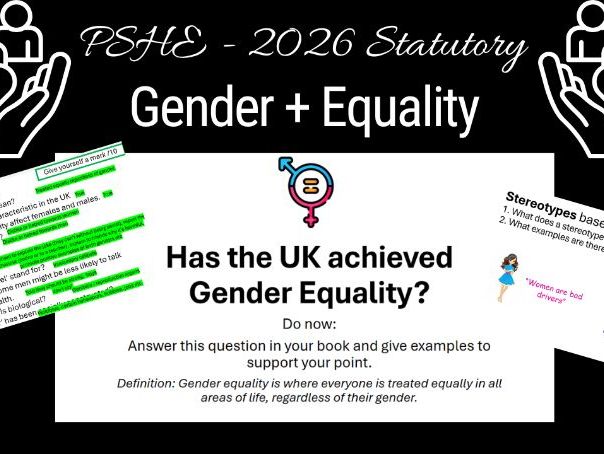 Yr8 PSHE  Gender Equality & Respect (RSHE 2026 Aligned)