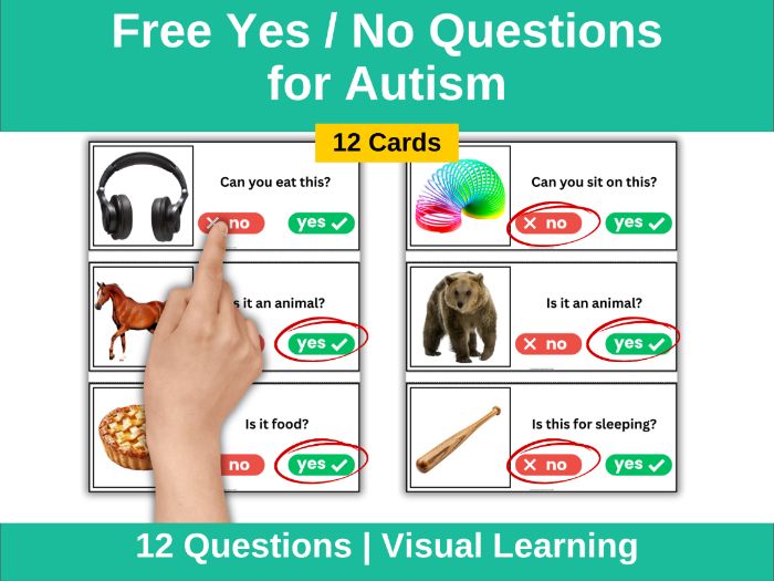 Free Yes No Questions Autism Worksheets