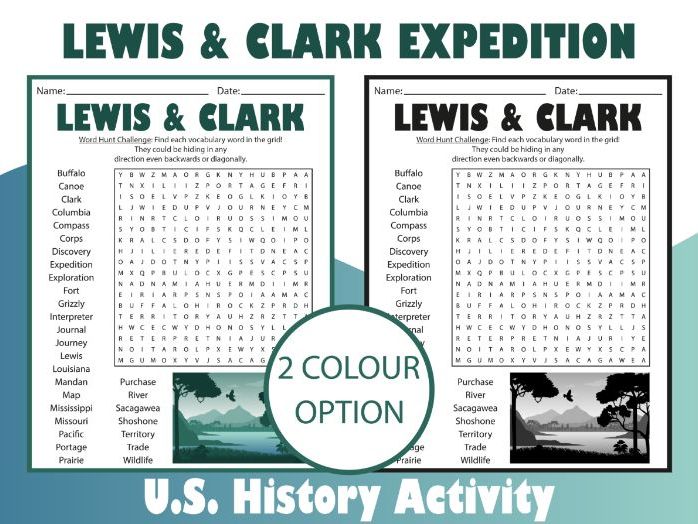 Lewis & Clark Expedition Word Search Puzzle | U.S. History Activity for 4th–7th