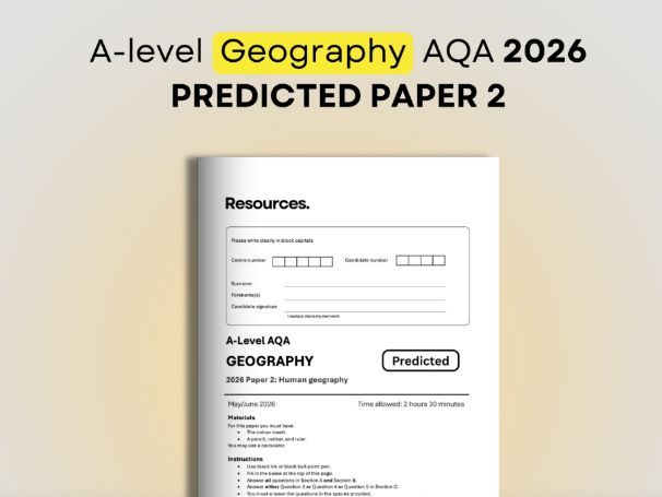 Predicted Paper 2 2026 A-Level Geography AQA
