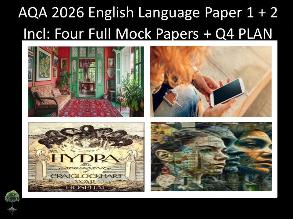 Four AQA 2026 English Language Paper 1 + 2 Full Mocks | Q4 PLAN
