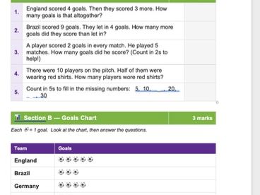 Year 2 World Cup Maths Worksheet with Answers