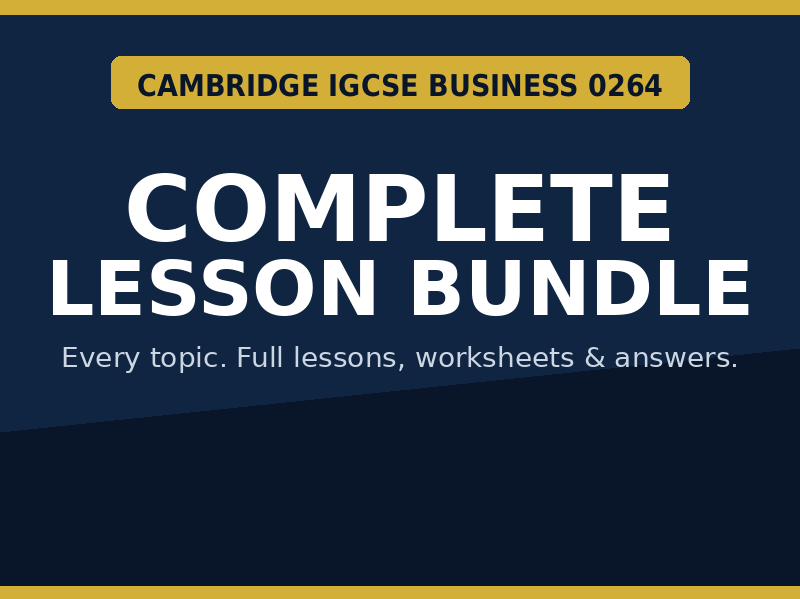 Cambridge IGCSE Business 0264 | Full Course Lesson Bundle - NEW 2026