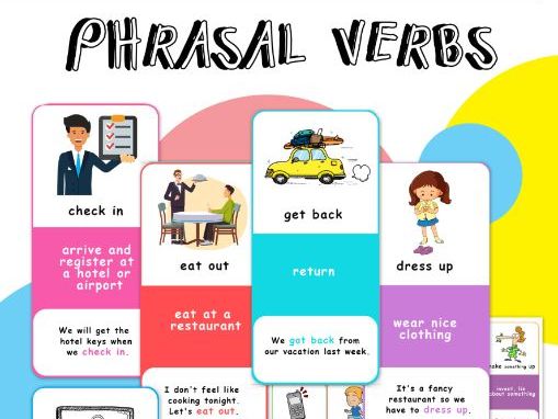 150 Phrasal Verbs Flashcards Set | ESL Vocabulary Cards | Daily English Phrasal