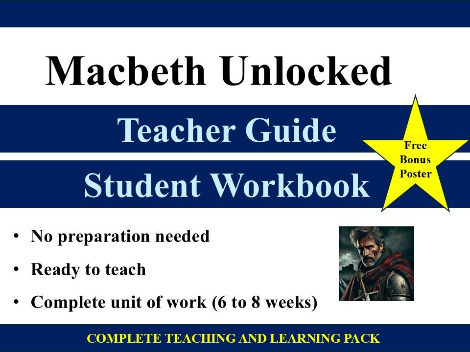 Macbeth Unlocked: Complete Teaching Bundle | No Preprepation Required + FREE Bonus Poster
