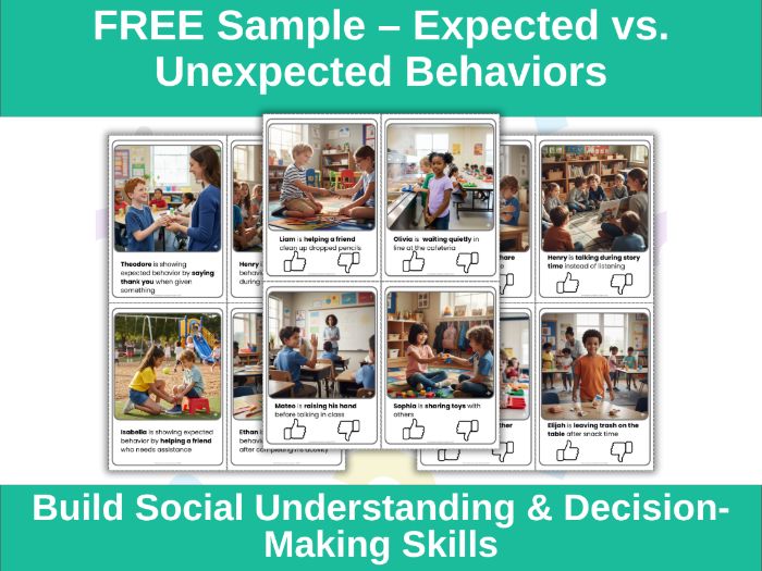 FREE Expected & Unexpected Behavior Cards | Autism Social Skills Activity