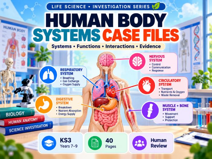 KS3 Human Body Systems Case Files | Biology & Scientific Reasoning | 40 Pages
