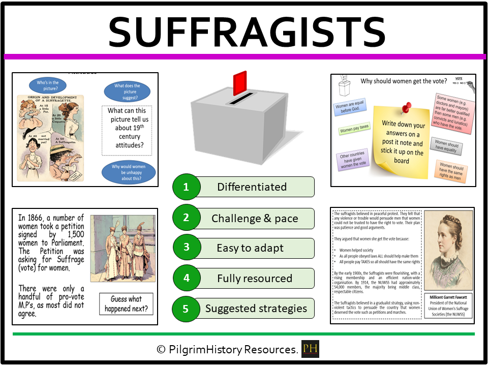KS3 Suffragettes: What were the differences between Suffragists and Suffragettes?