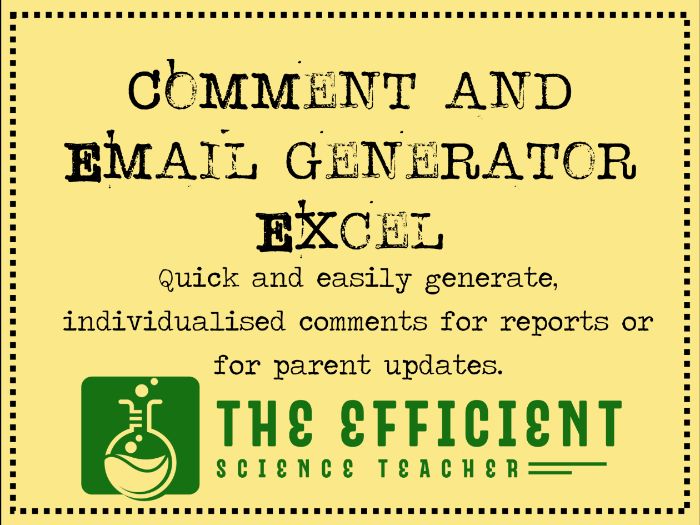 Comment and Email Generator - Excel