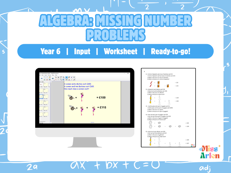 Year 6 Algebra Missing Number Problems
