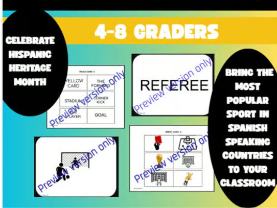 FREE SOCCER VOCABULARY BINGO ESL ELA ACTIVITIES