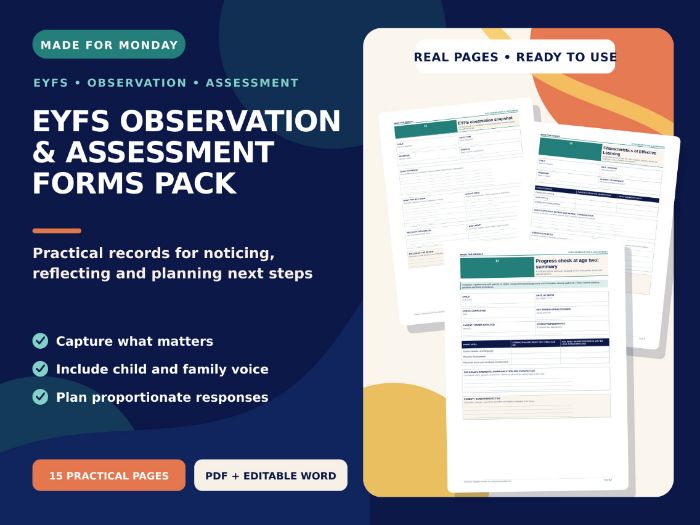 EYFS Observation & Assessment Forms Pack