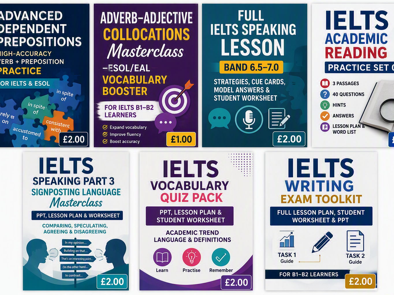 IELTS Academic & Speaking Skills Bundle – Reading, Writing, Speaking, Vocabulary, Collocations & Exam Practice