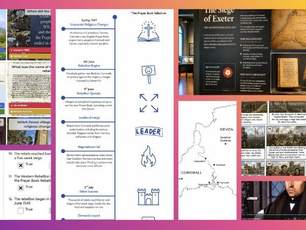 KS2 Local History - Devon/Cornwall: The Western/Prayer Book Rebellion Project Pack