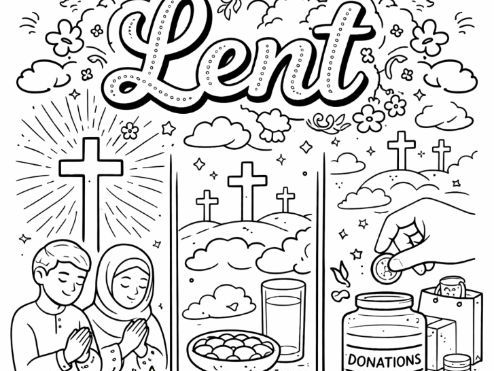 Lent, Lenten Practices, Easter Preparation Colouring Page