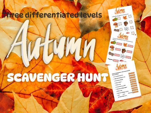 AUTUMN FALL SCAVENGER HUNT | 3 levels Color and B&W